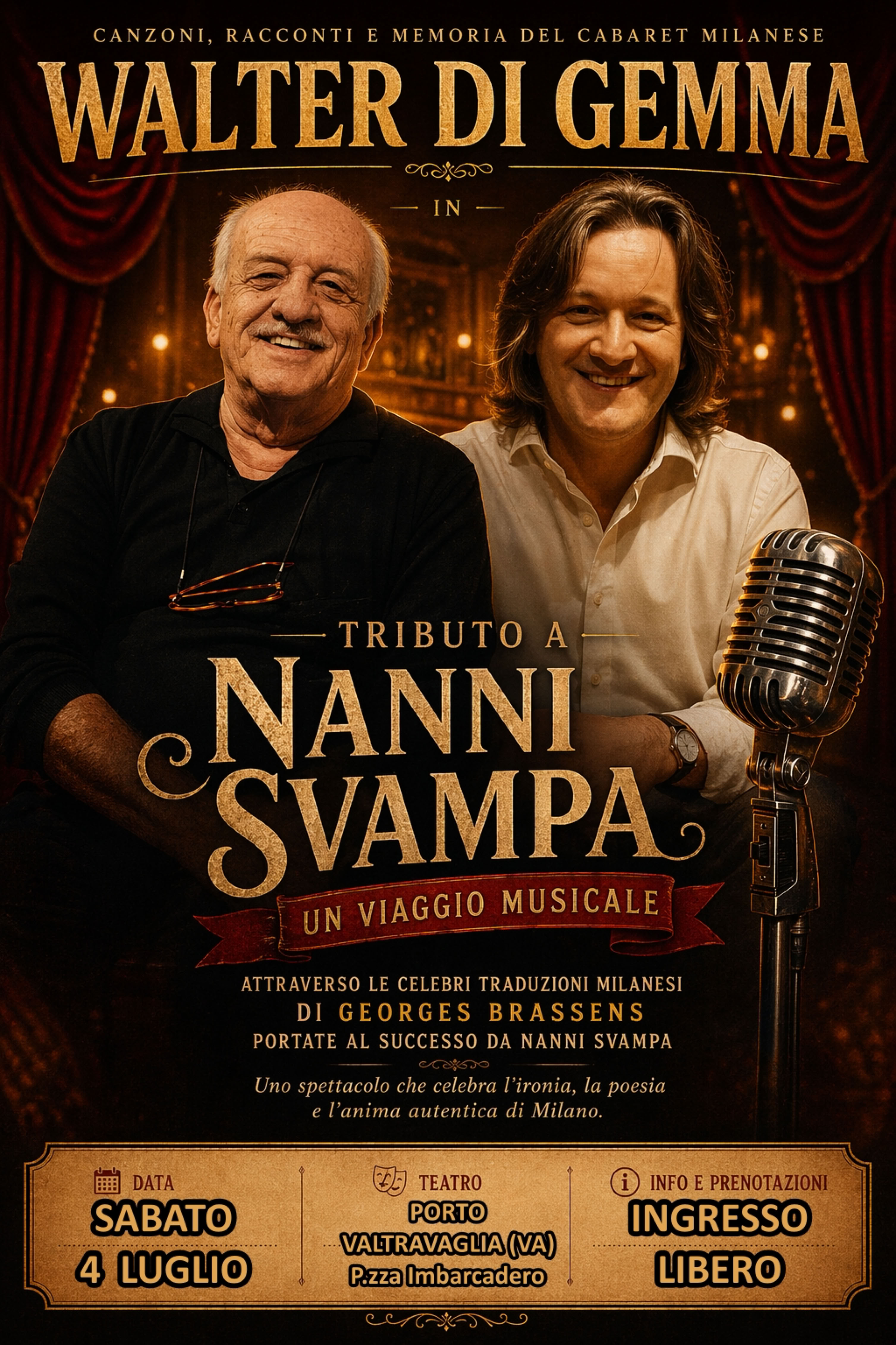Prossimi appuntamenti teatrali con Walter Di Gemma